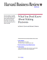 What You Don't Know About Making Decisions
