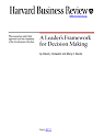 A Leader's Framework for decision Making